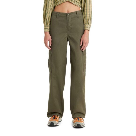 Levi's - Women's High Rise Wide Leg Relaxed Cargo Pa Olive - Picture 1 of 4